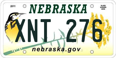 NE license plate XNT276