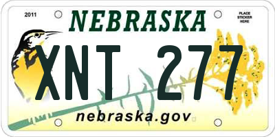 NE license plate XNT277