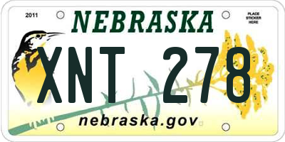 NE license plate XNT278