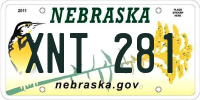 NE license plate XNT281