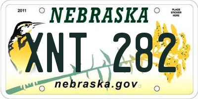 NE license plate XNT282