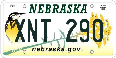 NE license plate XNT290