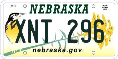 NE license plate XNT296
