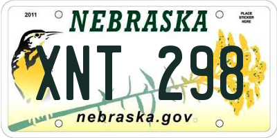 NE license plate XNT298
