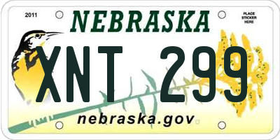 NE license plate XNT299