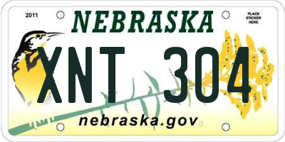 NE license plate XNT304