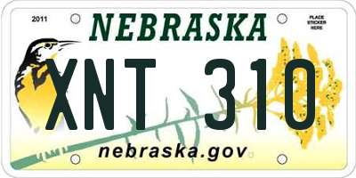 NE license plate XNT310