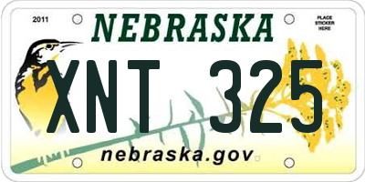 NE license plate XNT325