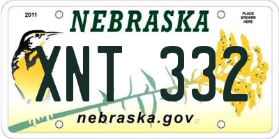 NE license plate XNT332
