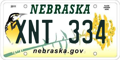 NE license plate XNT334