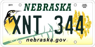 NE license plate XNT344