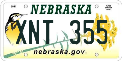 NE license plate XNT355