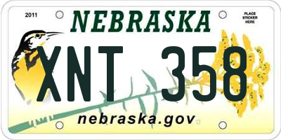 NE license plate XNT358