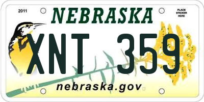 NE license plate XNT359