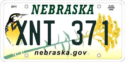 NE license plate XNT371