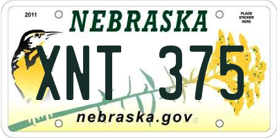 NE license plate XNT375