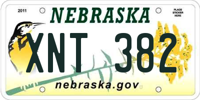 NE license plate XNT382
