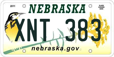 NE license plate XNT383