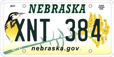 NE license plate XNT384