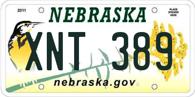 NE license plate XNT389