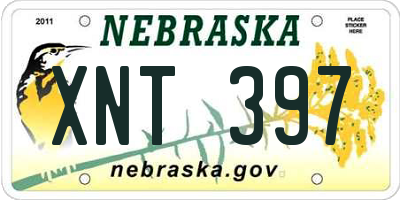 NE license plate XNT397
