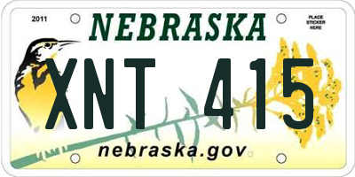 NE license plate XNT415