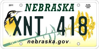 NE license plate XNT418