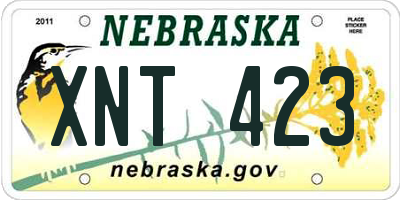 NE license plate XNT423