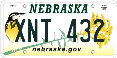 NE license plate XNT432