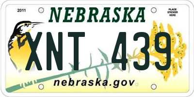 NE license plate XNT439