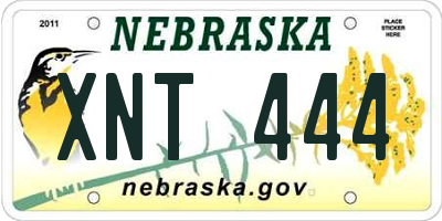 NE license plate XNT444