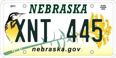 NE license plate XNT445