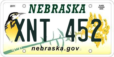 NE license plate XNT452
