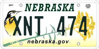 NE license plate XNT474