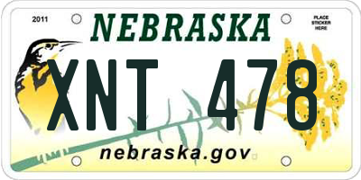 NE license plate XNT478
