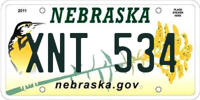 NE license plate XNT534