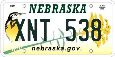 NE license plate XNT538