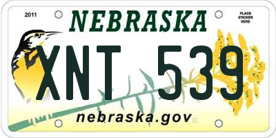 NE license plate XNT539