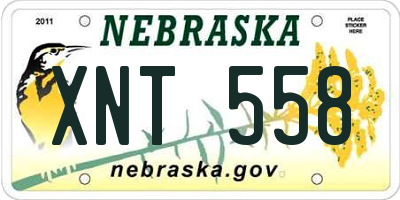 NE license plate XNT558