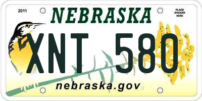 NE license plate XNT580