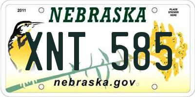 NE license plate XNT585