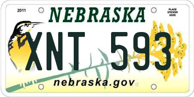 NE license plate XNT593