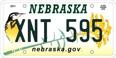NE license plate XNT595