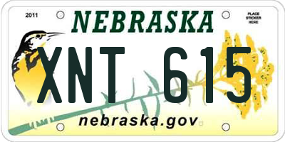 NE license plate XNT615
