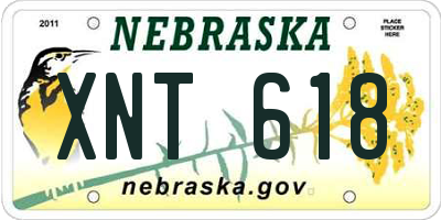 NE license plate XNT618