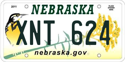 NE license plate XNT624