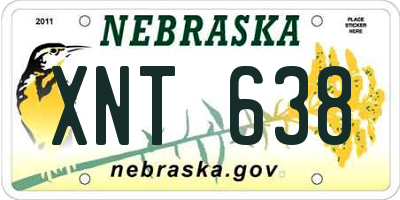 NE license plate XNT638