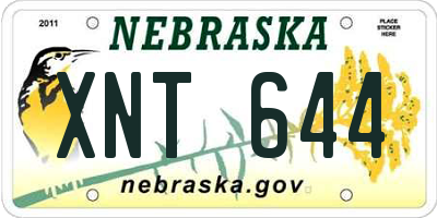 NE license plate XNT644