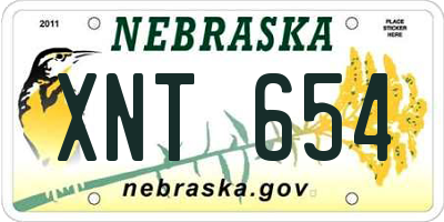 NE license plate XNT654