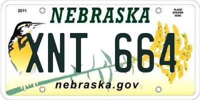 NE license plate XNT664